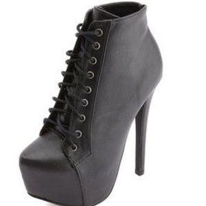 Charlotte Russe black platform booties